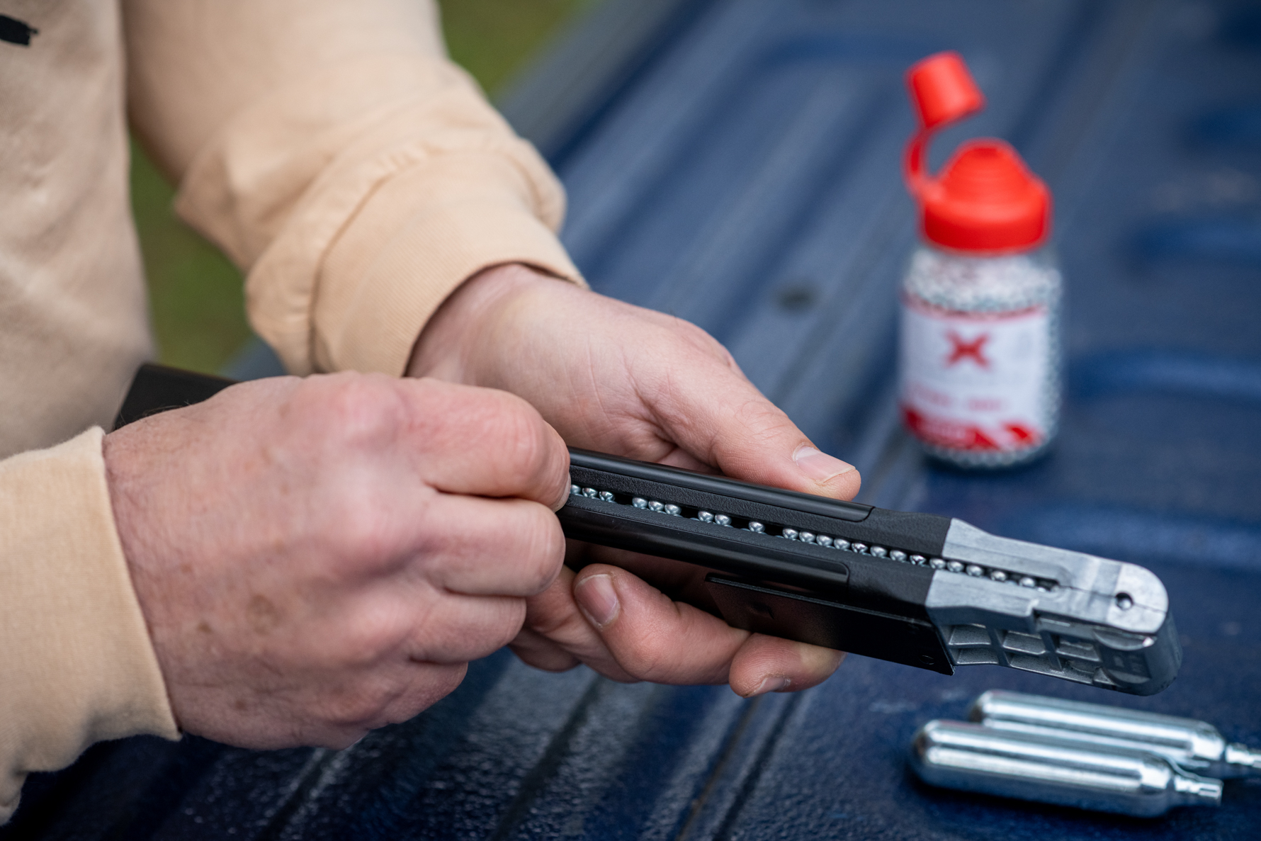 Magazine being loaded with Umarex BBs